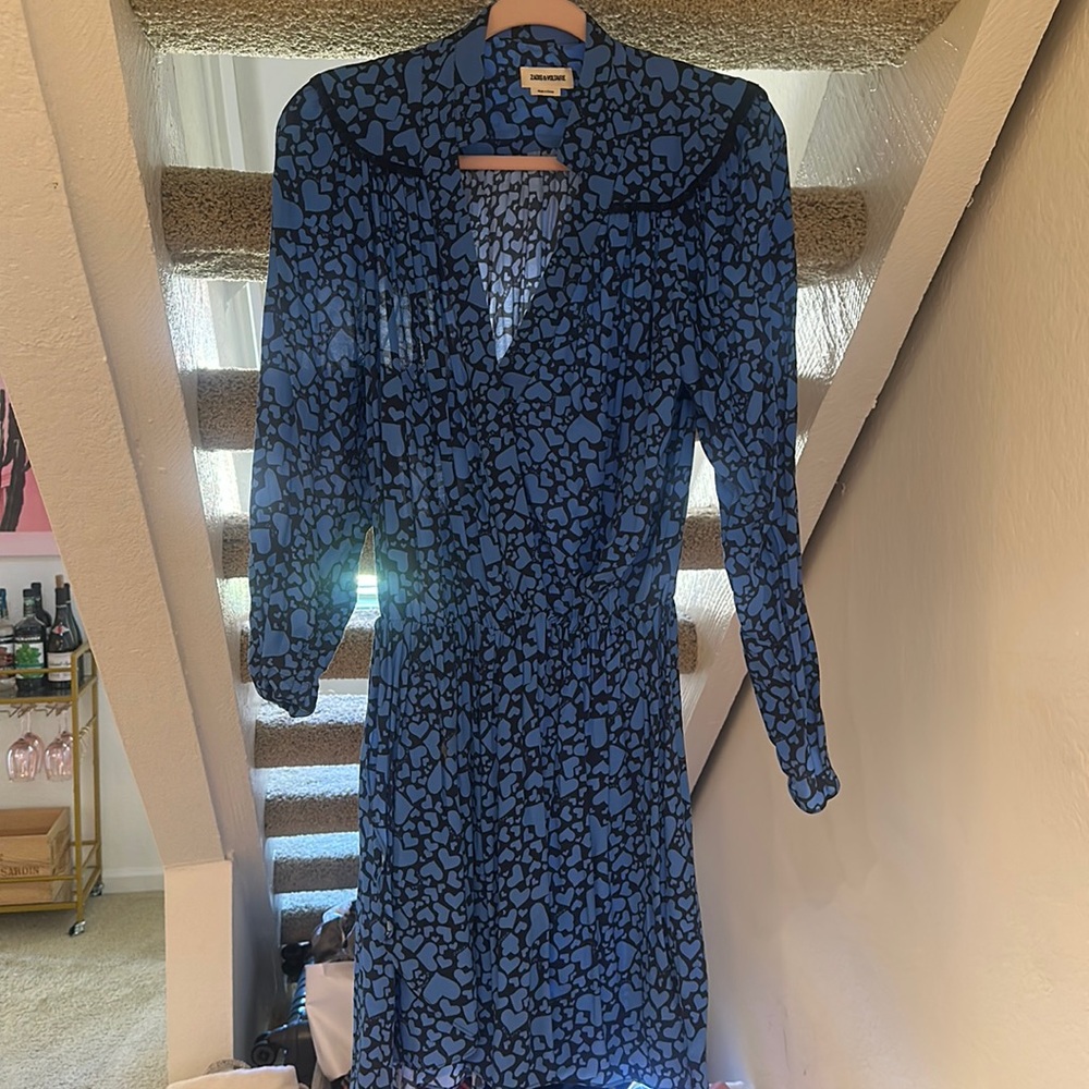 Blue and black heart print Zadig & Voltaire dress